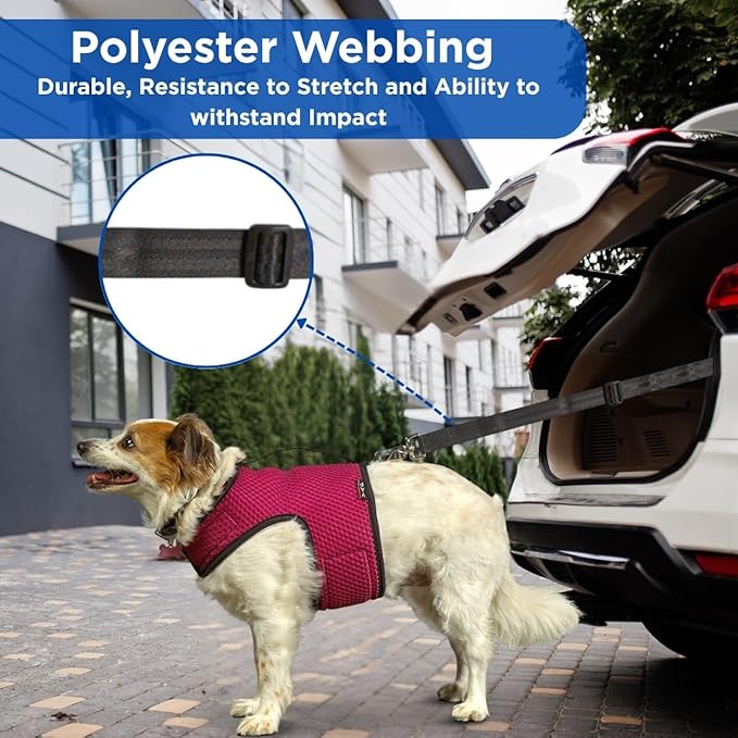 YAP Universal Dog Seat Belt® – Retractable Car Harness for Dogs Safety Seat Belt, Adjustable Dog Seatbelt for Car with Heavy Duty Swivel Hook & Steel Clip, Pet Seat Belt for Dog; Large
