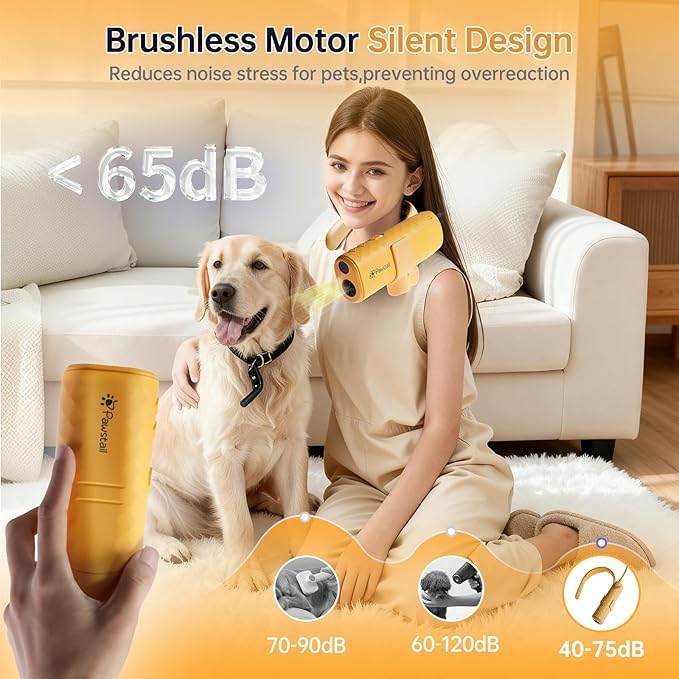 Dog Dryer for Pet Grooming,Pet Neck-Hanging Hair Dryer,Alternating Hot and Cold Airflow.Handheld & Hands-Free.Low-Noise, Ultra-Lightweight.High Wind Speeds.Adjustable Heat & Speed