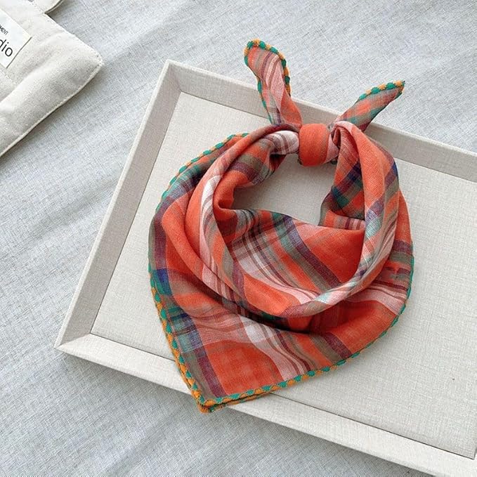 Double Layers Two Tones Dog Cotton Square Bandana Bibs Scarf Kerchief for Small Medium Dogs Boy or Girl - DCB21 O&G