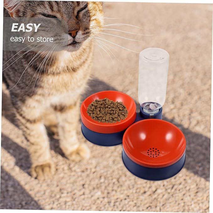 BESPORTBLE Automatic Pet Feeder and Water Bowl for Cats and Dogs Dual Compartment Design for Food and Water Lightweight Deep Sea for Hydration and Nutrition