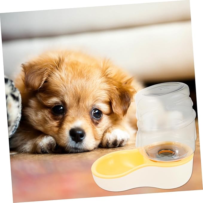 HEMOTON 1pc Automatic Pet Water Feeder Deep Drinking Trough Pet Dog Cat Water Bowl Special Angle Design for Cervical Support Replacement for Old Bowls