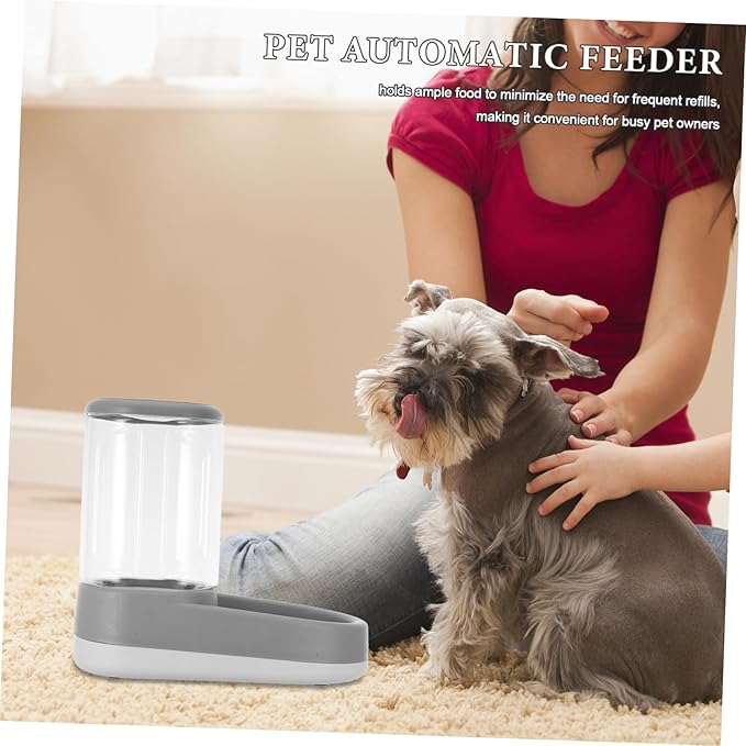 GANAZONO Automatic PET Feeder and Water Dispenser for Dogs and Cats Gravity Operated Food Grade Plastic 2.5L Capacity No Spill Design for Small and Large Pets