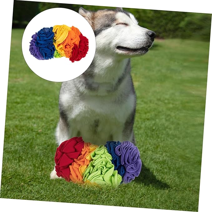 Dog Snuffle Mat Interactive PET Sniffing Pad Colorful Roll Design Slow Feed Dog Training Toy for Cognitive Enrichment and Chewing