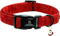 Lionheart glory Christmas Dog Collar, Red Dogs Collar Adjustable Soft Comfortable Collars for Small Dogs Girl or Boy Pet Gift Fall Cute Collar