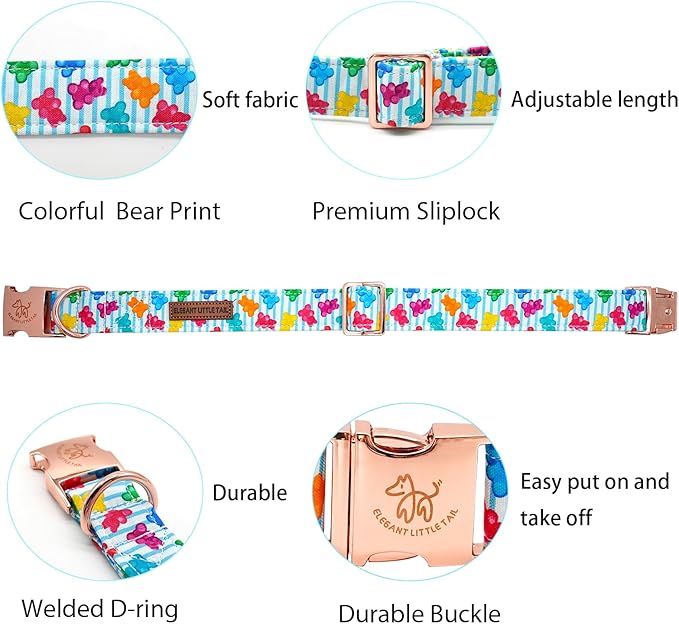 Elegant little tail Dog Collar, Dill Pickles Pattern Pet Collar Durable Cute Dog Collars Male or Female Pet Gift Adjustable Dog Collar for Small Dogs