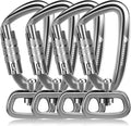 Locking Carabiner Clip 2.5" with Swivel Ring for Securing Pets, Dog Leash Harness, Camping, Hiking, Keychains