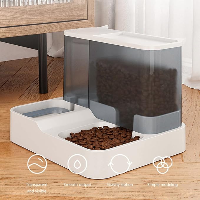 XISAOK Practical Dog Water Food Bowl Water Dispenser for Pet Lovely 2 in 1 Dog Feeder Food Container Bowl