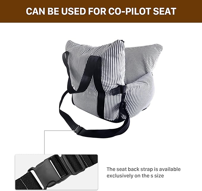 Dog Car Seat for Medium & Small Dogs - Portable Car Crate Carrier with Tear-Resistant Fabric, Non-Slip Base & Upgraded Padding - Adjustable Straps with Secure Clips for Travel Indoor Outdoor