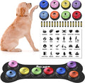 Dog Buttons for Communication,Talking Buttons for Dogs,8 Recordable Sound Buttons + 24 Scene Patterns + 1 Dog Button Mat+ 16 AAA Batteries，30 Seconds Dog Buttons for Pet Sound Training Toy