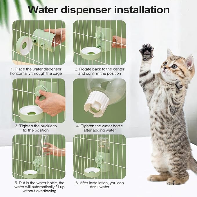 Water Bowl for Cats and Dogs - Automatic Pet Watering Dispenser | Automatic Dog Drinker | Pet Automatic Water Feeder | Detachable Design Drinking Tool for Rabbits, Cats, Puppies, Small Animals