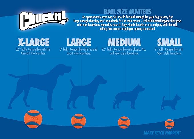 ChuckIt! High-Bounce Rubber Fetch Ball, Small (Colors Vary) 2 Pack