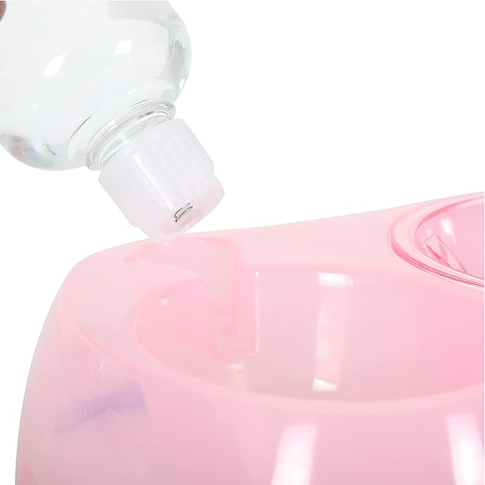 Slow Feeder Bowl, Elevated, Double Transparent for Cats, Small Dogs, Pet Automatic Water Feeder with Water Bottle