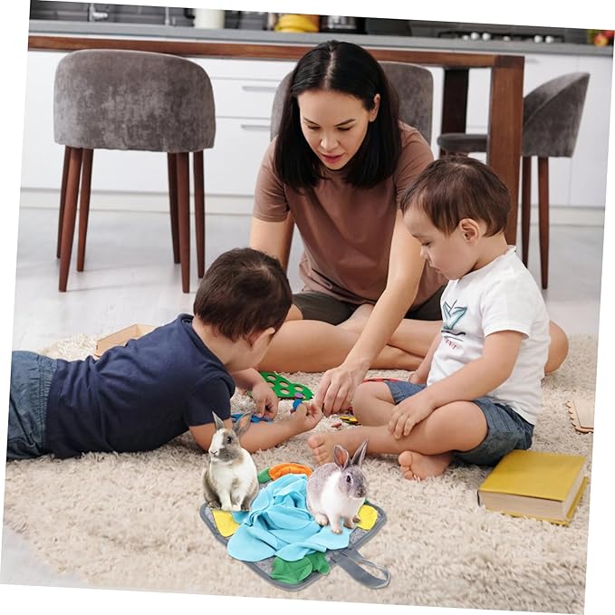 Bunny Toy Rabbit Snuffle Mat Interactive Nose Work Pad Polar Fleece Easy to Clean
