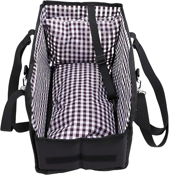 Console Dog Car Seat Non Slip Portable Center Console Dog Safety Car Seat Booster for Travel (Black)