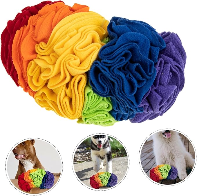 Dog Snuffle Mat Interactive PET Sniffing Pad Colorful Roll Design Slow Feed Dog Training Toy for Cognitive Enrichment and Chewing