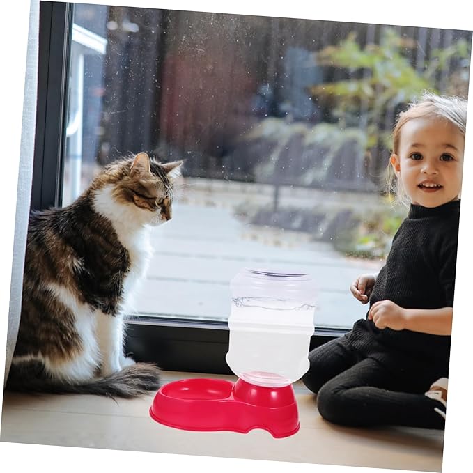 Feeder Pet Feeder- Automatic Dog Cat Feeder and Water Dispenser, Pet Feeding Device Food& Water Bowl Drinking Water Pet Basin for Small Medium Dog Pets Puppy Kitten 3.5L () Auto Automatic