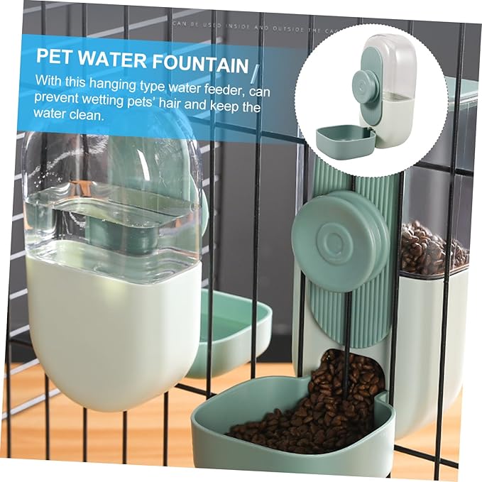 Hanging Pet Water Dispenser Automatic Feeder for Cats Dogs Body for Observation Design for Cage Use