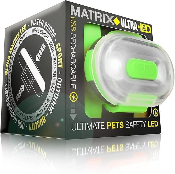 Max & Molly USB Rechargeable LED Safety Pet Light for Dog Collars & Harnesses - Waterproof, No-Dangle Secure Design, One Size Fits All - Ideal for Walking, Running, Biking & Outdoor Adventures