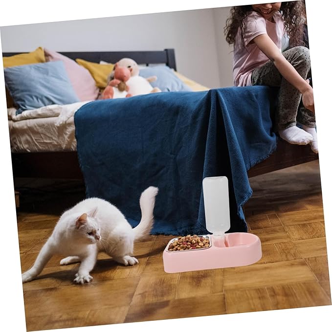 Toyvian Double Pet Water Feeding Bowl Automatic Pet Water Feeder for Cats and Dogs Creative Smooth Design Convenient and Practical Dispenser for Home and Shops