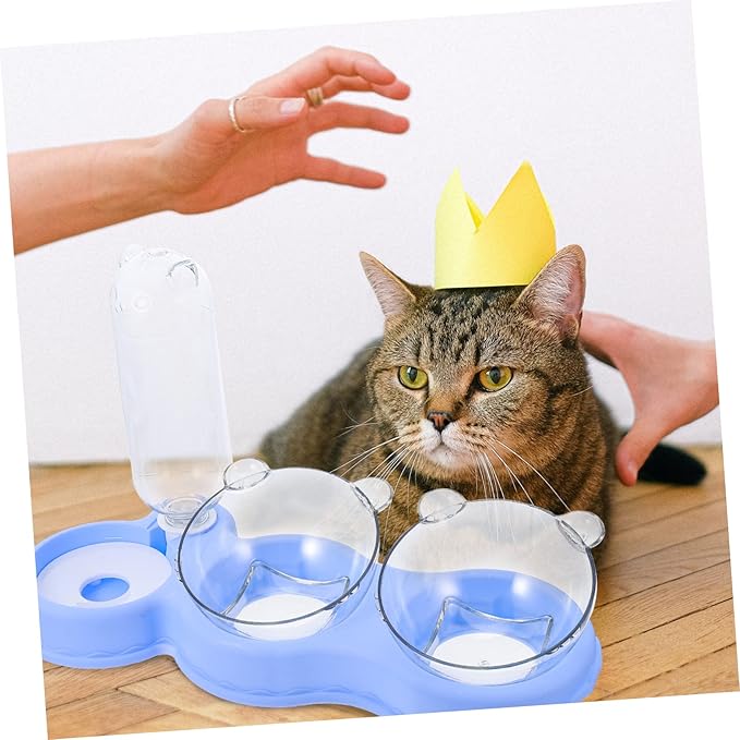 Double Design Pet Feeder Detachable Dog Food Bowl and -Fall Water Dispenser Convenient Pet Accessory for Dogs and Cats