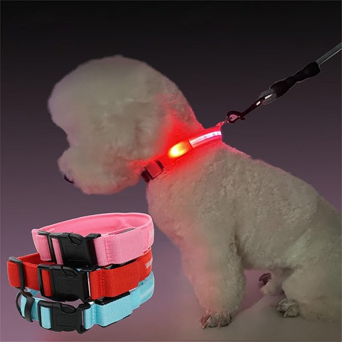 Adjustable Glowing Collar for Small Large Dogs Ensuring for Night Walk Multicolored Dog Collar for Large Dogs
