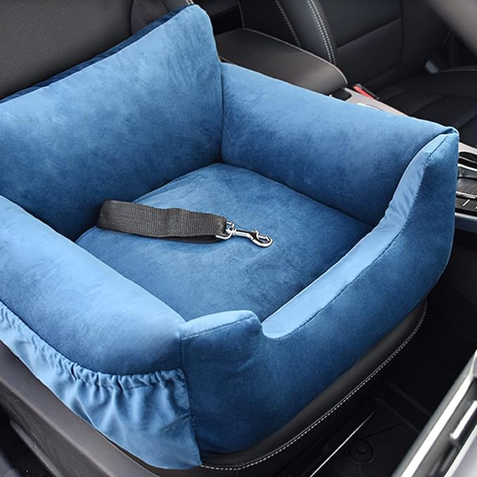 Car Seat Booster Bed,Dog Car Seat for Small Dogs Or Cats,Dog Safety Car Seat with Storage Pocket, Clip-On Safety Leash and Washable Cover for Dog, Cat, and Any Pets Under 25Lbs