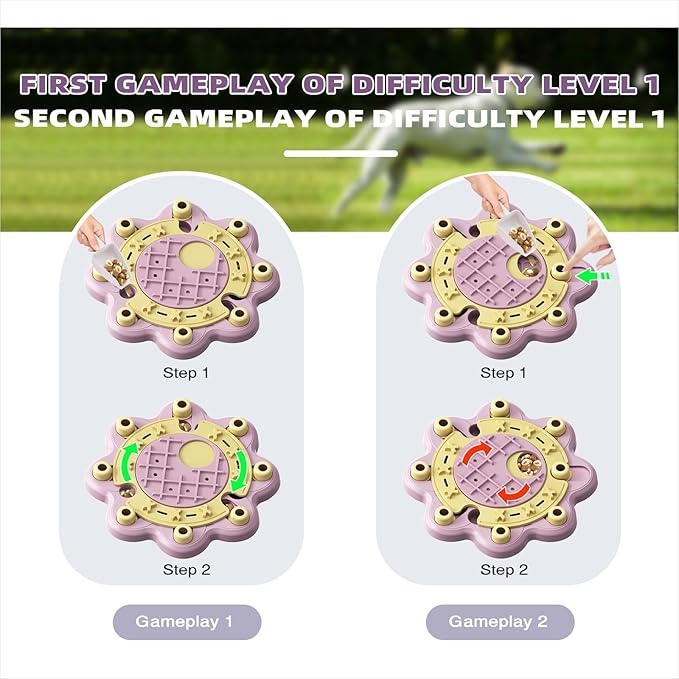 KADTC 3 Levels of Step-by-Step Challenge,Beginner to Advanced Dog Puzzle Toys,U.S. Brand,Design Treat Puzzles for Small Medium Large Dogs Mental Stimulation Enrichment Food Slow Feeder Puppy Pink Toy