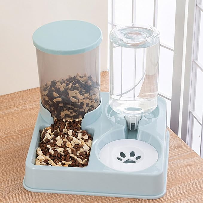 2 in 1 Automatic Dog Water Food Bowl Water Dispenser for Pet Lovely Dog Feeder Raised Food Container Bowl