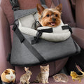 WOYYHO 1-7 lbs Tiny Dog Car Seat for Teacup Yorkie Luxury PU Leather Dog Booster Seat for Small Animals Cats Bunny Lizard Guinea Pigs with Safety Belt, Soft Flannel Lining, Adjustable Height