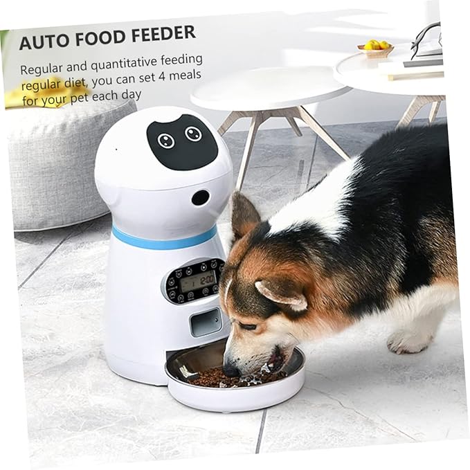 1set Feeder with Capacity Automatic Meal Timer and for Cats and Dogs USB Powered Intelligent Food Dispenser