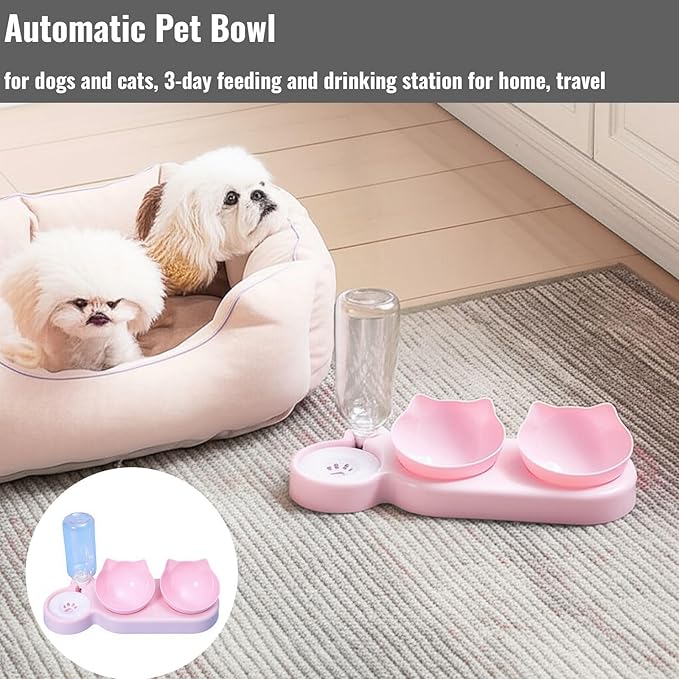 Automatic Pet Bowl for Dogs and Cats with Water Dispenser - 3-Day Feeding and Drinking Station for Home, Store, Boarding, and Travel