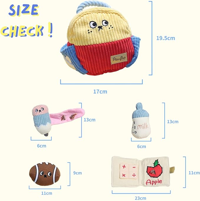 Squeaky Plush Dog Toys, 5-in-1 Crinkle Durable Puppy Toys to Keep Busy, Stuffed Hide & Seek Cognitive for Small Dogs, Teething, Boredom Relief & Birthday Gift