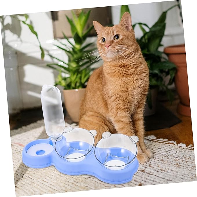 Double Design Pet Feeder Detachable Dog Food Bowl and -Fall Water Dispenser Convenient Pet Accessory for Dogs and Cats