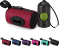 Gobeigo【Easy Pull-Out Version】 Dog Poop Bag Holder,【2-in-1 Hard Plastic Insert & Soft Fabric Bag】Snap-On Strap Dispenser Fits Retractable and Standard Leashes with 1 Roll Bags (Red)