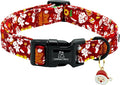 Lionheart glory Christmas Dog Collar, Red Christmas Santa Deer Dogs Collar Adjustable Soft Comfortable Collars for Small Dogs Girl or Boy Pet Gift Fall Cute Collar