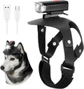 Dog Head Lights for Small and Medium Sized Dogs, 3 Light Modes Dog Collar Light, USB Rechargeable Waterproof Pet Walking Accessories, for Dog Lights for Night Walking Camping