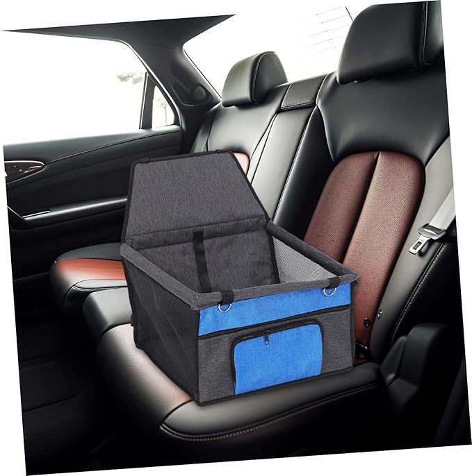 Portable Pet Car Seat with Safety Rope Breathable Cats Cozy Travel Seat for Comfortable Rides Easy to Stylish Deep
