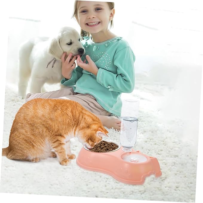 1set Automatic Pet Feeder Water Dispenser Dual Bowl for Cats Dogs and Non- Design for Stores Convenient Food Water
