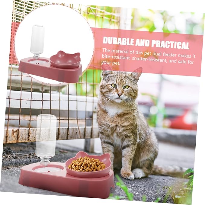 DECHOUS Non-Slip PET Drinking Bowl Set Stable Automatic Water Dispenser Food Feeder for Cats and Dogs Sturdy Spill Design for Indoor Use