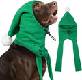 DENTRUN Dog Winter Hat - Cozy Fleece Hood & Scarf for Large Dogs, Noise-Greenucing Ear Cover, Christmas Costume, Green (L:12-18" Head Girth)