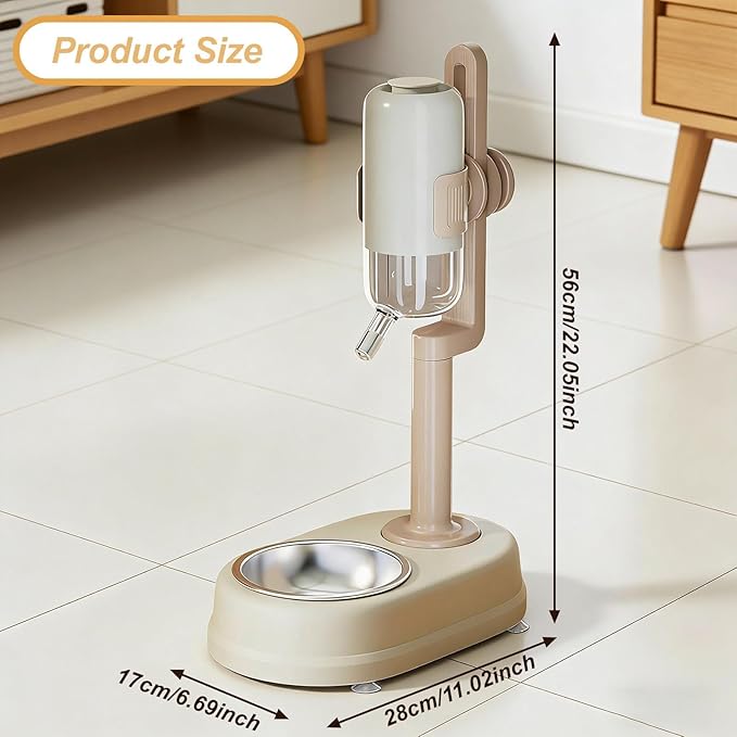 Freestanding Pet Water Dispenser, Automatic Feeder for Dogs and, White