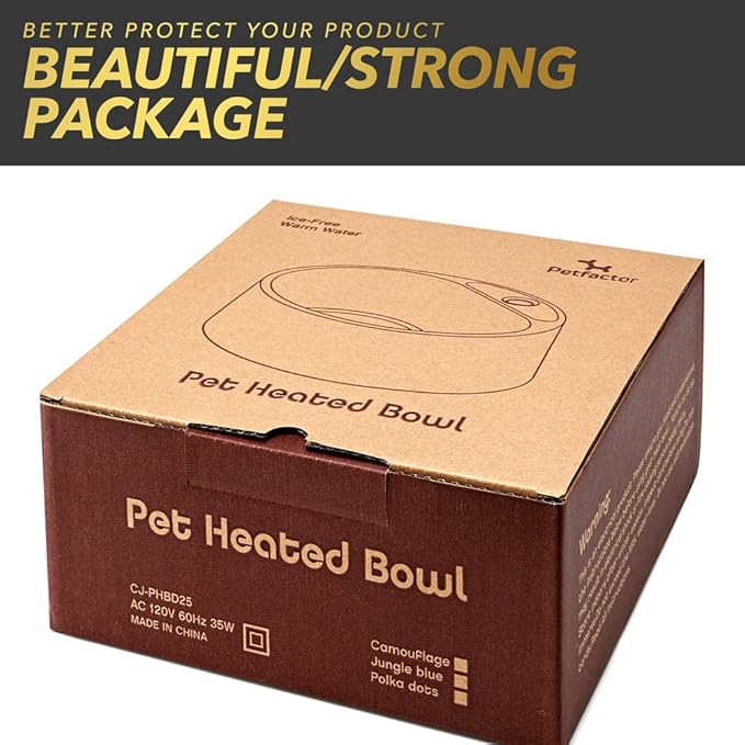 Heated Pet Bowl, Outdoor Pet Thermal Water Bowl, Dog Cat Heated Water Bowl with 69 Inch Chew Resistant Cord and Waterproof ON/Off Switch