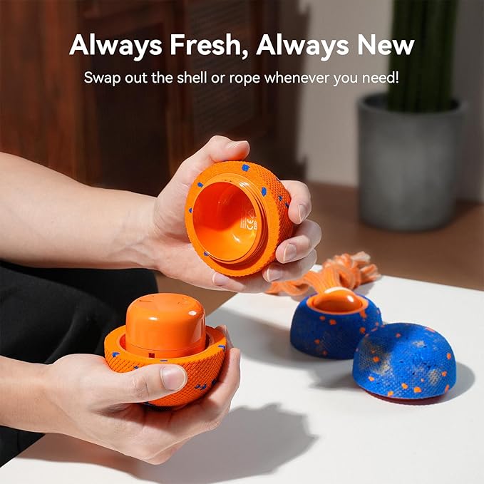 Cheerble Smart Interactive Dog Toy, Wicked Ball Rolly, Automatic Moving, Bouncing, Rotating, E-TPU Material, Active Rolling Interactive Dog Ball for Medium and Large Dogs (Blue)