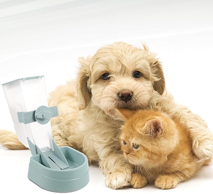 Mobestech 2l Hanging Automatic Dog Feeder Pet Food Dispenser with Cage Mount, Large Capacity Pet Bowl for Indoor Use, Suitable for Dogs and Puppies