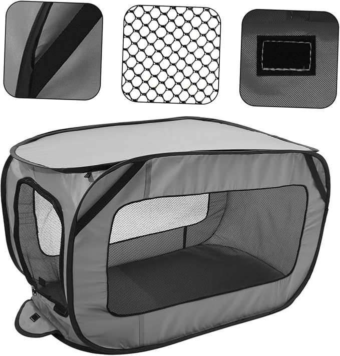Portable Dog Car Bed Washable Pet Travel Kennel for Dogs Cats Sturdy Comfortable Outdoor Indoor Use for Car Seats Grey