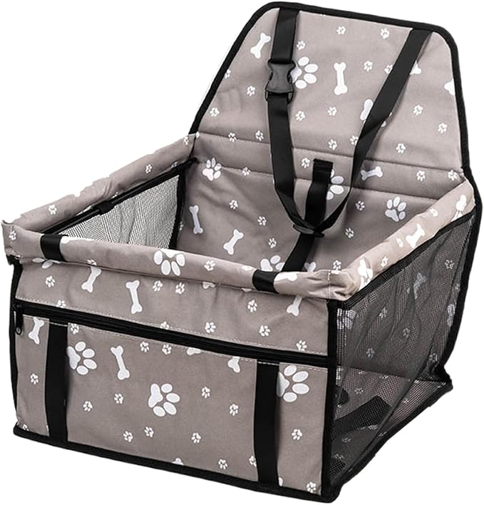 Portable Dog Booster Car Seat, Foldable Puppy Carseat with Storage Pocket, Comfortable Pet Travel Accessory, Durable Safety Carrier Organizer, Versatile Solution for Road Trip Long Driving Vet Visits