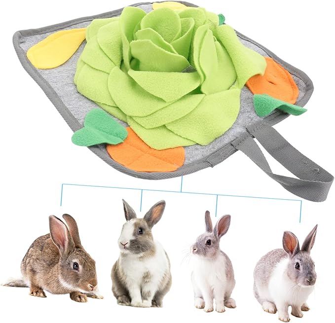 Rabbit Feeder Mat Snuffle Pad for Foraging Slow Feeding Intelligence Toy for Pet Rabbits