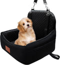 Dog Car Seat for Small/Medium-Sized Under 30 Pounds, Pet Car Seat Travel Bed with 2 Seat Belts and Headrest Seat Belts, Detachable Washable Covers and Side Storage Bags(Black)