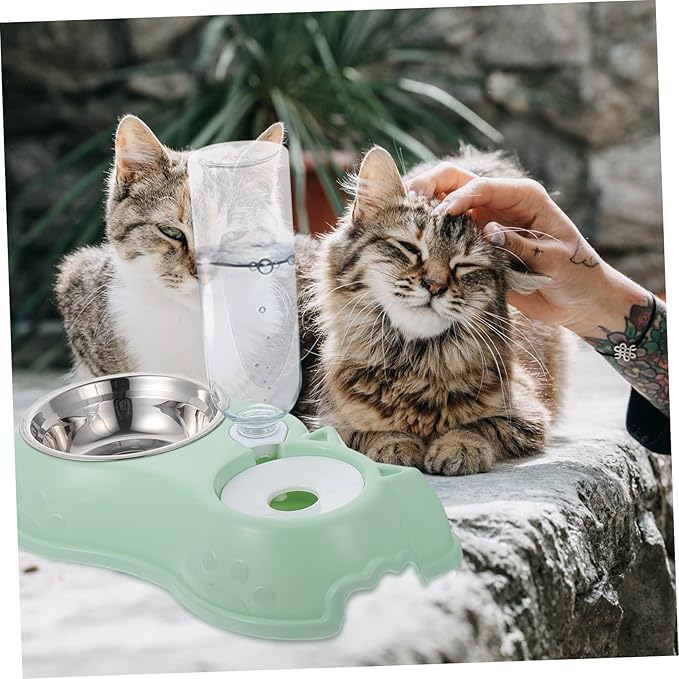 Milisten 1set Pet Double Feeder Automatic Water Dispenser Detachable Bowl for Convenient Feeding and Hydration Opaque Design for Fresh Food and Pet Shops