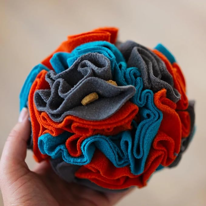 Messy Mutts Round Forage Ball | 6” x 6” Snuffle Ball Puzzle for Dogs | Stimulating Sniffing Interactive Puzzle for Dogs